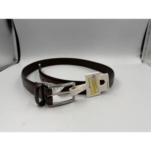 Goodfellow & Co Mens Leather Brown Custom Fit Metal Loop Belt Size M 32-36 NWT